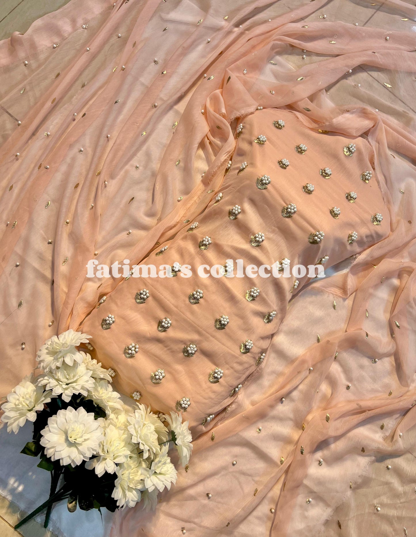 π 7 Pulse Soft Chiffon 3PC Suit π(PEACH)