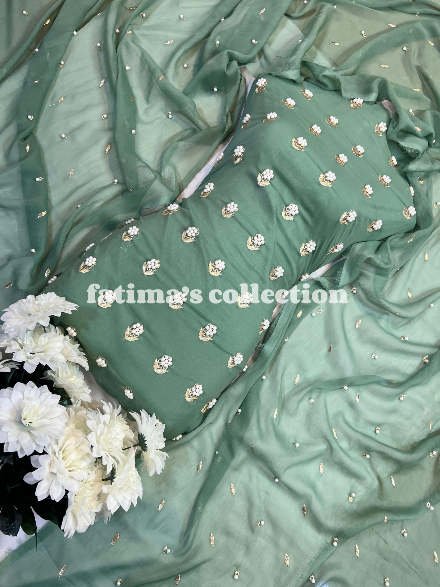 π 7 Pulse Soft Chiffon 3PC Suit π(MINT-GREEN)