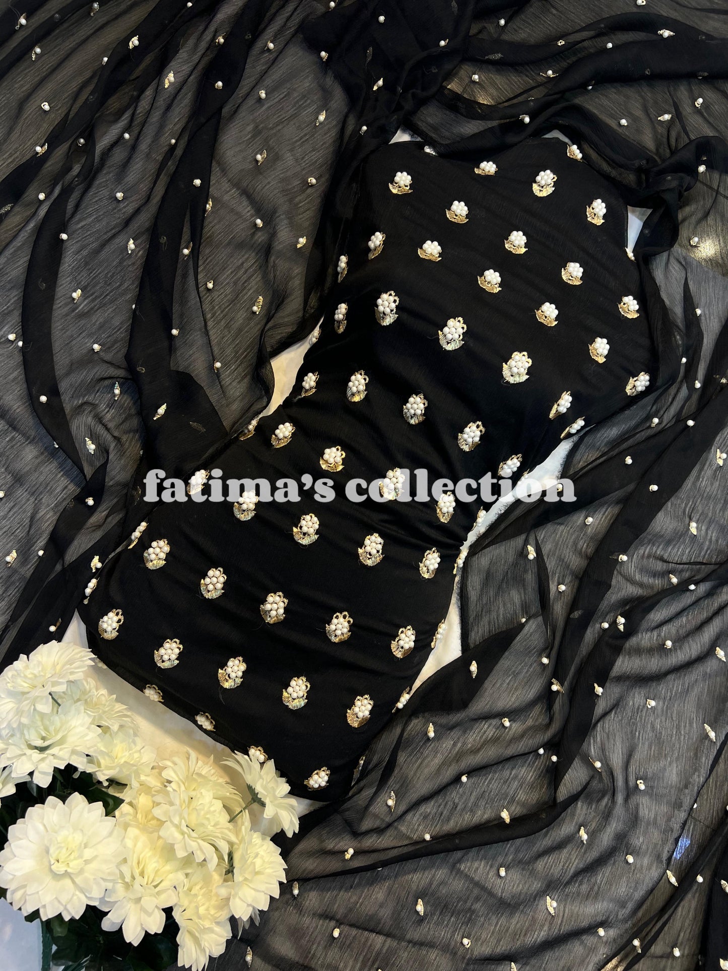 π 7 Pulse Soft Chiffon 3PC Suit π( BLACK)
