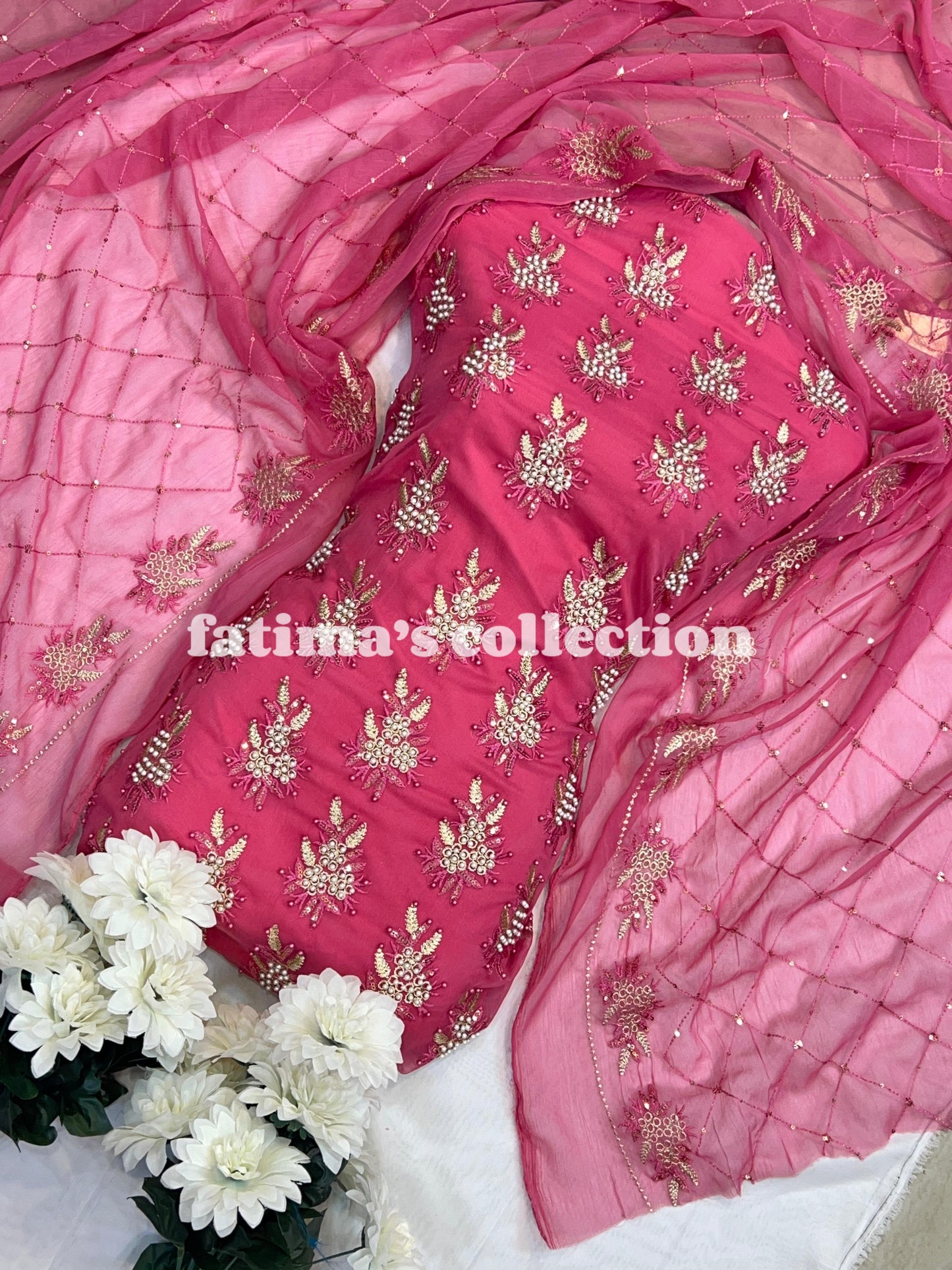 π 3-Piece Soft Chiffon with Fine Pules π (T.PINK)