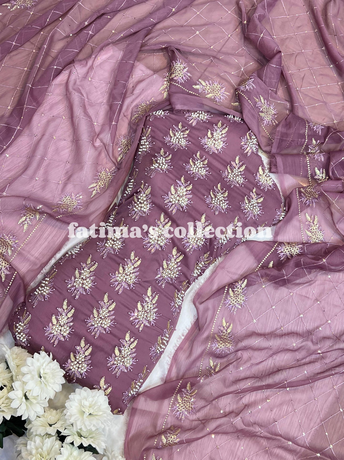 π 3-Piece Soft Chiffon with Fine Pules π(PEYAZI)