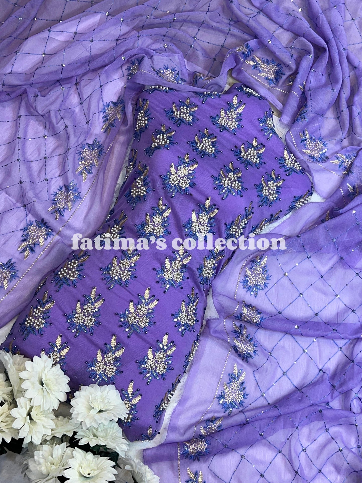 π 3-Piece Soft Chiffon with Fine Pules π(KASNI)