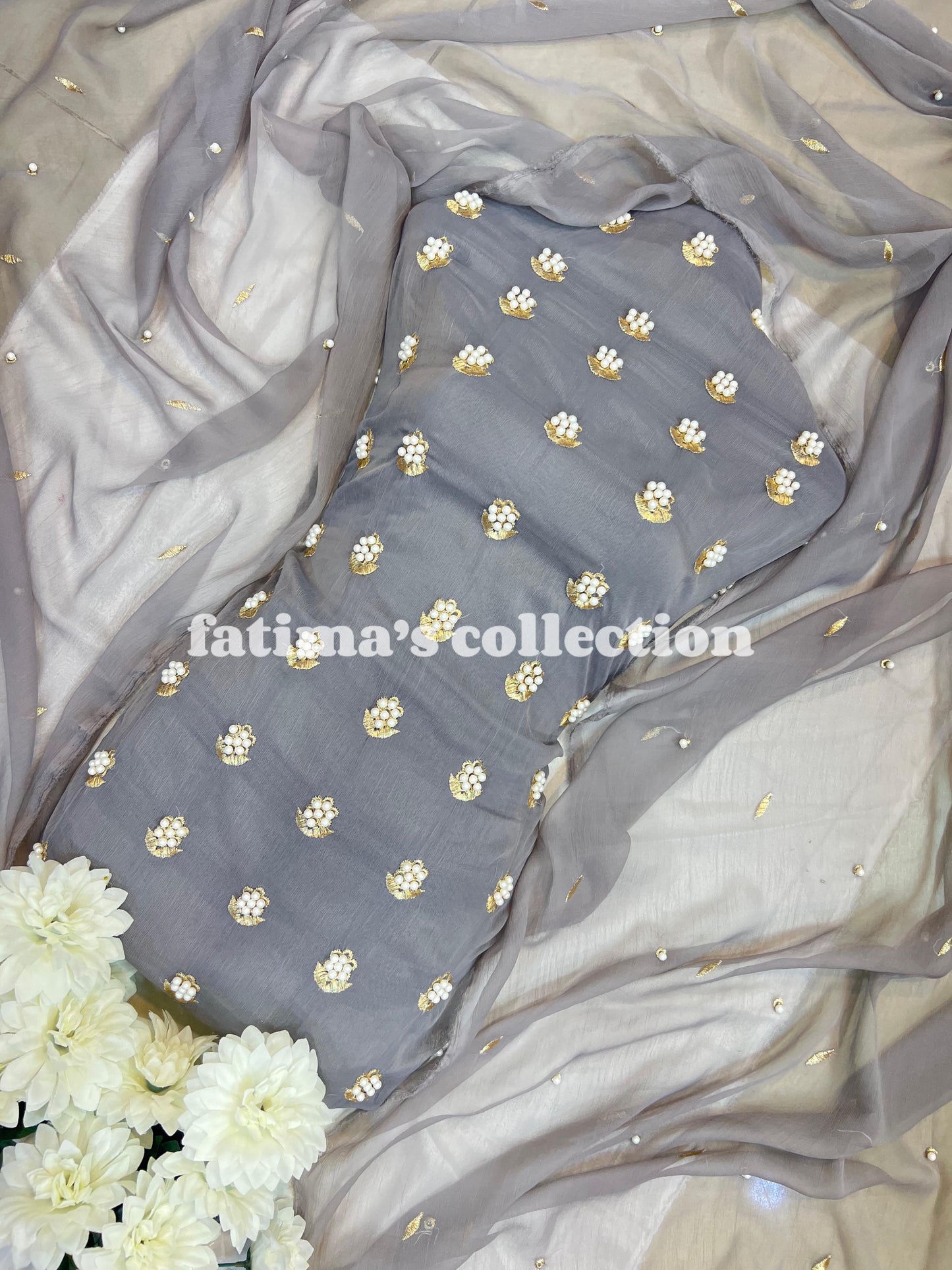 🌟 7 Pulse Soft Chiffon 3PC Suit 🌟 (STEEL-GRAY)