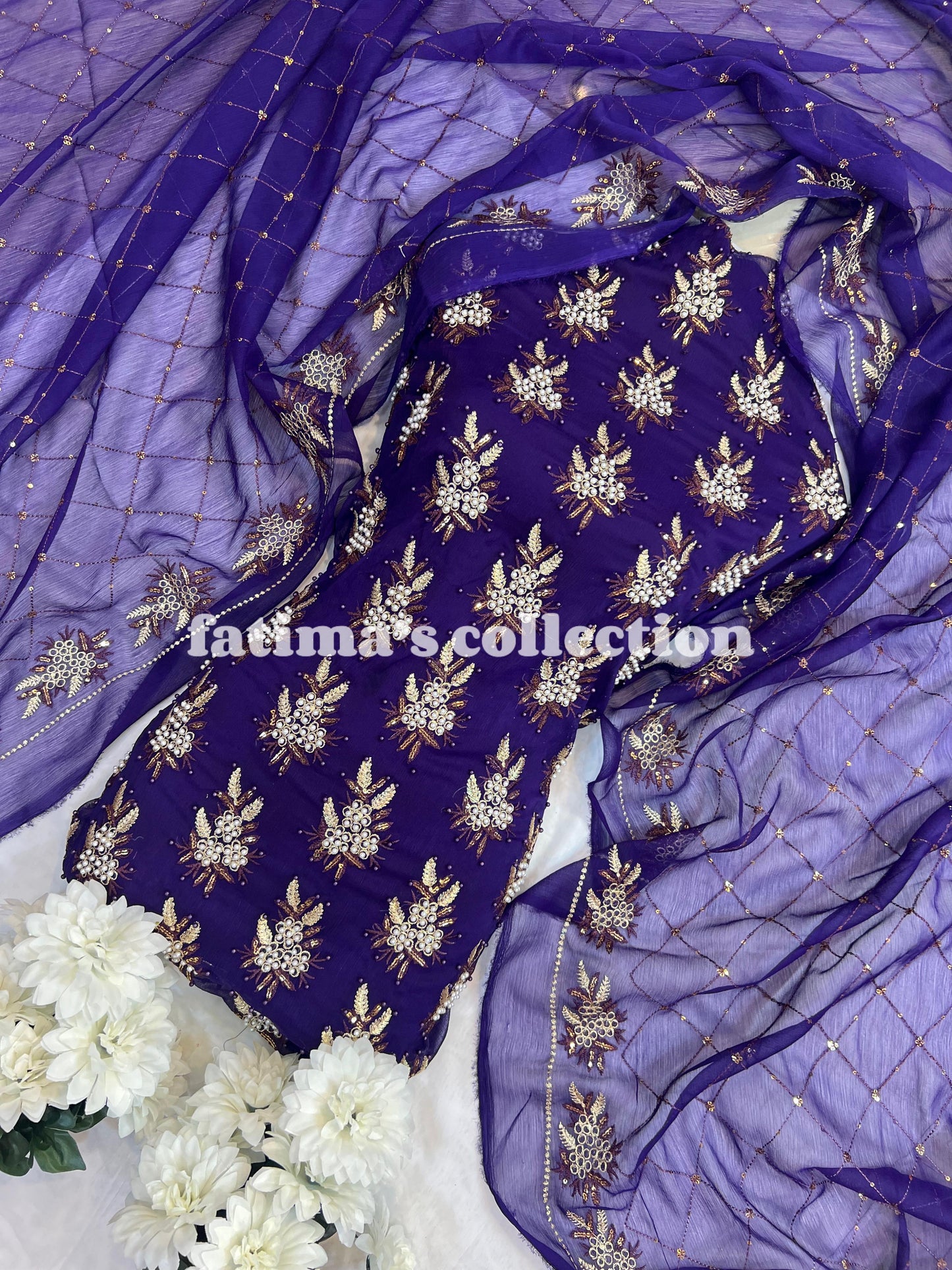 💖 3-Piece Soft Chiffon with Fine Pules 💖(JAMNI)