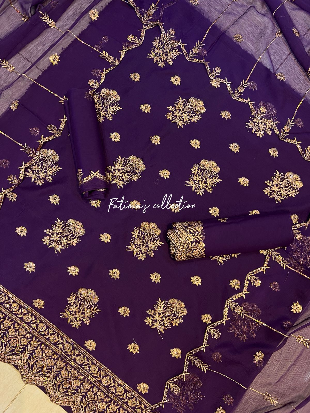 ✨ *3 PC BIG SALE DAMAN DESIGN* ✨ (PLUM)