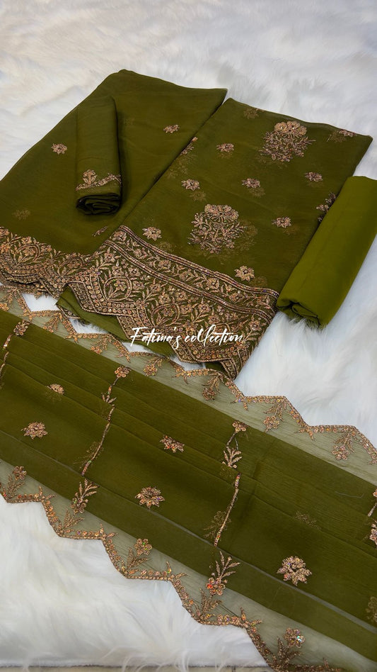 ✨ *3 PC BIG SALE DAMAN DESIGN* ✨ (ARMY-GREEN)
