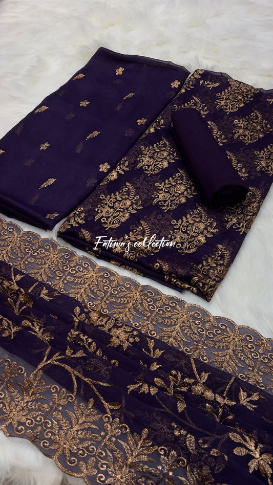 (JAMNI) SOFT CHIFFON LUXURY PARTY WEAR