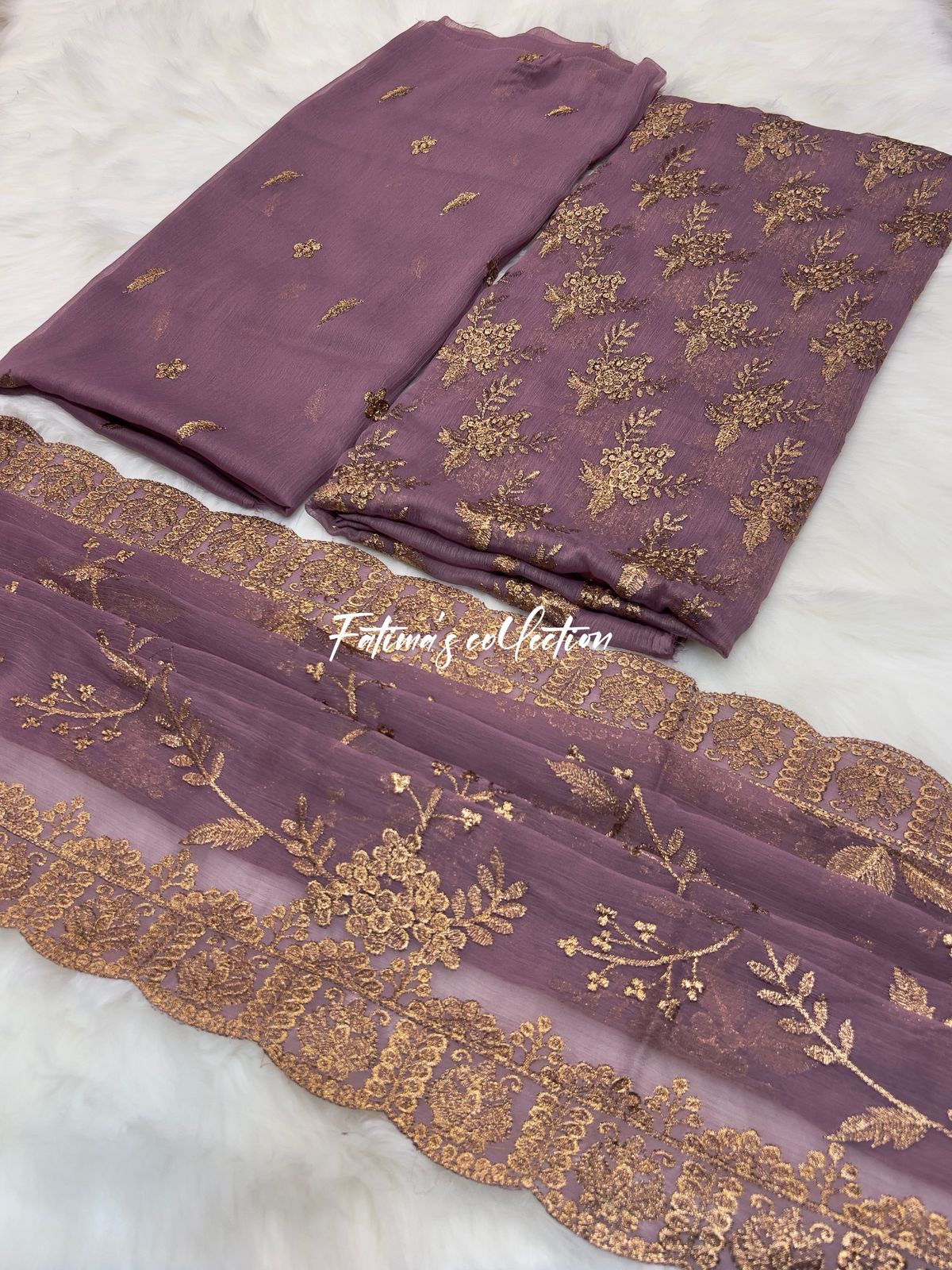 (LAILEK) 3PC Luxury Chiffon