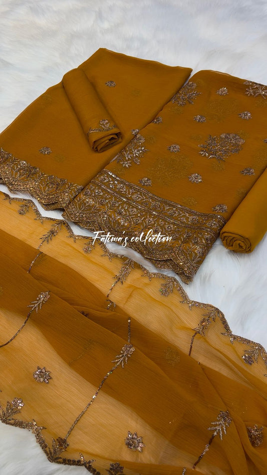 ✨ *3 PC BIG SALE DAMAN DESIGN* ✨ (MUSTARD)