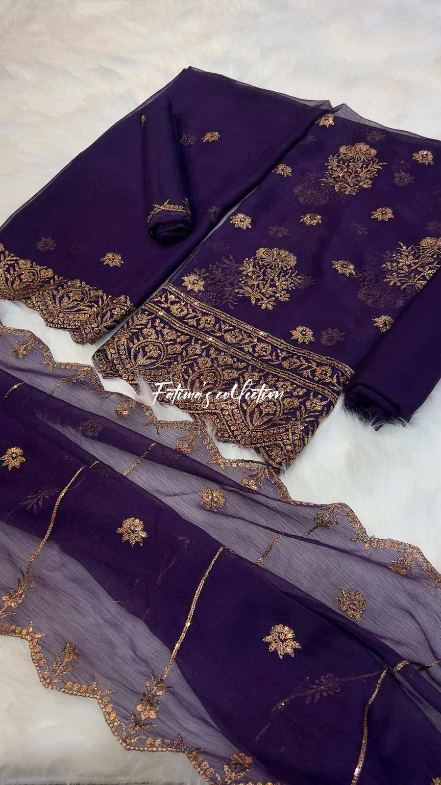 ✨ *3 PC BIG SALE DAMAN DESIGN* ✨ (PLUM)